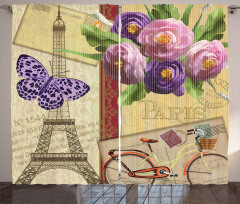 French Landmarks Tower Curtain