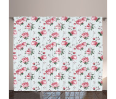 Spring Flowers Roses Curtain