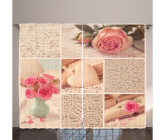 Old Roses Lace Flowers Curtain