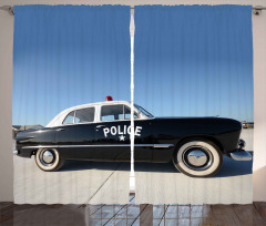 Old Police Car Digital Curtain