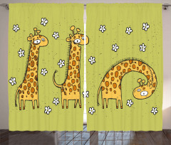 Illustration of Giraffes Curtain