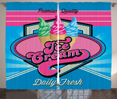 Ice Cream Illustration Curtain