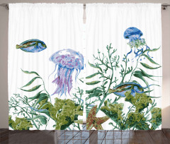 Seaweed Jellyfish Fish Curtain