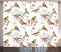 Colorful Forest Birds Curtain