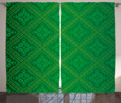 Vector Foliage Pattern Curtain