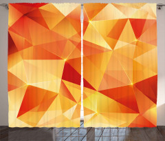 Orange Triangles Art Curtain