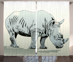 Rhinoceros Art Curtain