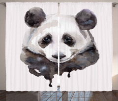 Watercolor Panda Bear Curtain