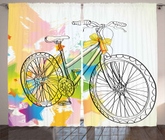 Abtract Colorful Bike Curtain
