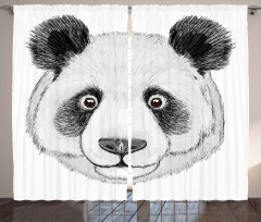 Hand Drawn Panda Curtain