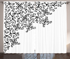 Floral Vignette Design Curtain