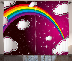 Rainbow Colored Stars Curtain