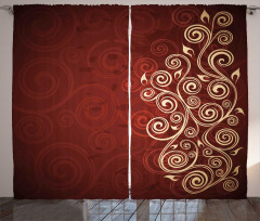 Ombre Flower Swirl Ivy Curtain
