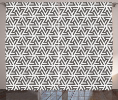 White Geometric Triangle Curtain