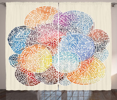 Abstract Mosaic Spots Curtain