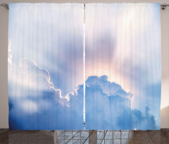 Sunbeam and Fluffy Clouds Curtain