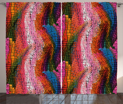 Colorful Wavy Mosaic Curtain