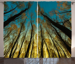 Trees Sunrise Pastoral Curtain