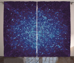 Pixel Mosaic Depth Art Curtain