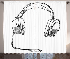 Sketchy DJ Headphones Curtain