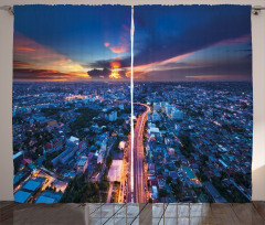 Bangkok Thailand Skyline Curtain