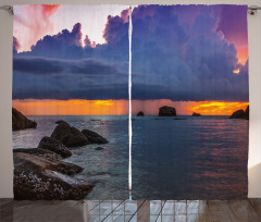Tropic Seashore Sunset Curtain