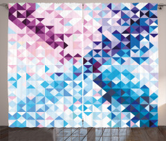 Abstract Mosaic Ombre Curtain