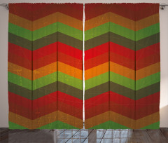Abstract Zigzag Striped Curtain