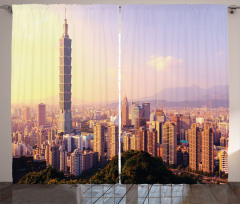 Skyline Taipei Taiwan Curtain