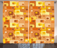 Rounded Funky Squares Curtain
