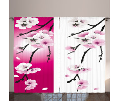 Apricot Flowers Blooms Curtain