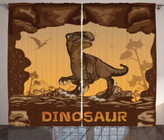 Giant Dinosaur Cliffs Curtain