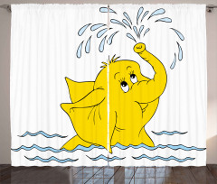 Cartoon Elephant Water Curtain