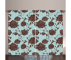 Flower Ornaments Retro Curtain