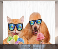 Cat Dog with Ice Cream Curtain