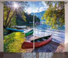 Bohinj Lake with Boats Curtain