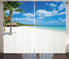 Tropical Island Seashore Curtain