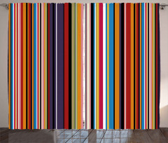 Vibrant Colors Striped Curtain