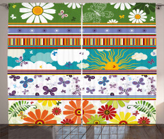 Vivid Daisies Sun Kids Curtain