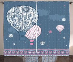 Air Balloons Polka Dots Curtain