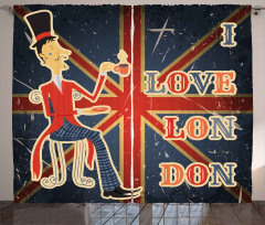 London English Man Flag Curtain