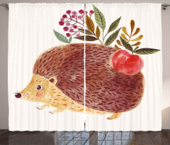 Hedgehog Watercolor Curtain