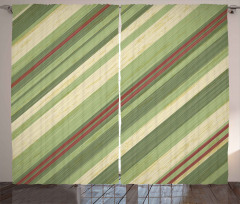 Diagonal Stripes Grungy Curtain