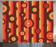 Circles Dots Stripes Art Curtain
