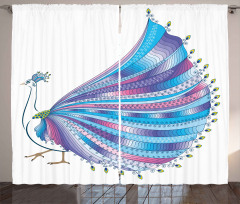Stylized Peacock Feather Curtain