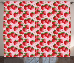 Juicy Strawberries Fruit Curtain