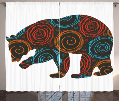 Bear Circles Dots Curtain