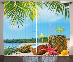 Coconut Pineapple Summer Curtain