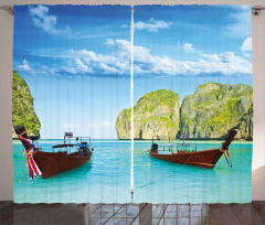 Boat Maya Bay Thailand Curtain