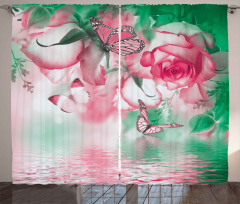 Rose Petals Butterfly Curtain